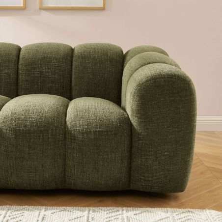 Canapé SUNNY 3 places tissu tweed vert