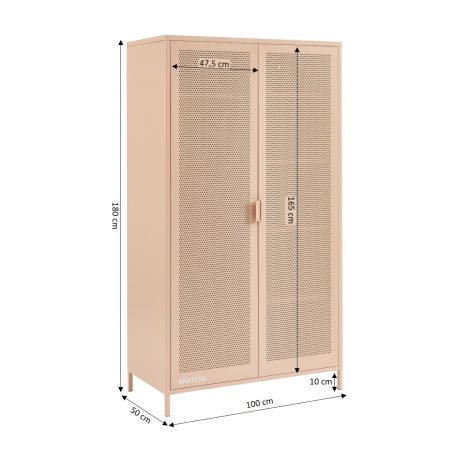 Armoire PANTONE métal rose blush 2 portes