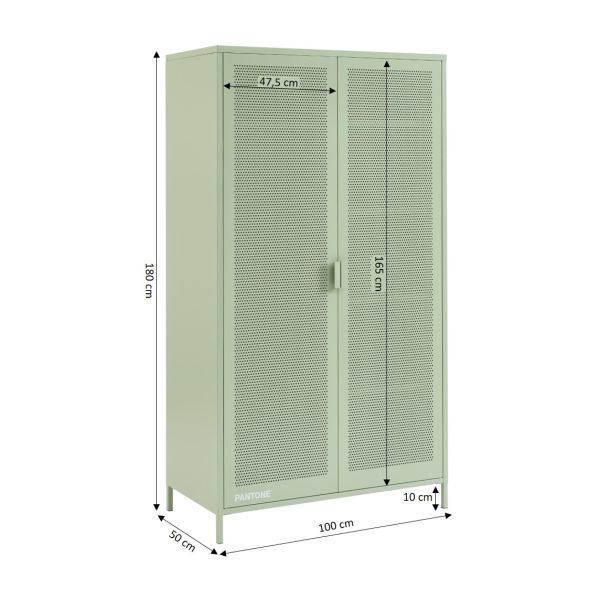 Armoire PANTONE métal vert amande 2 portes