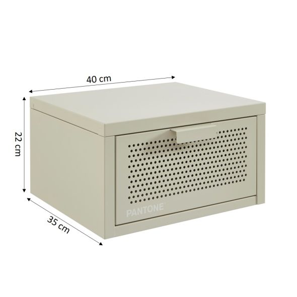 Table de chevet murale PANTONE métal beige sable 40cm