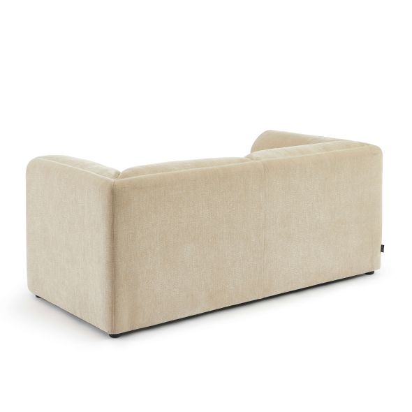 Canapé droit fixe NIKKI 2 places velours texturé beige