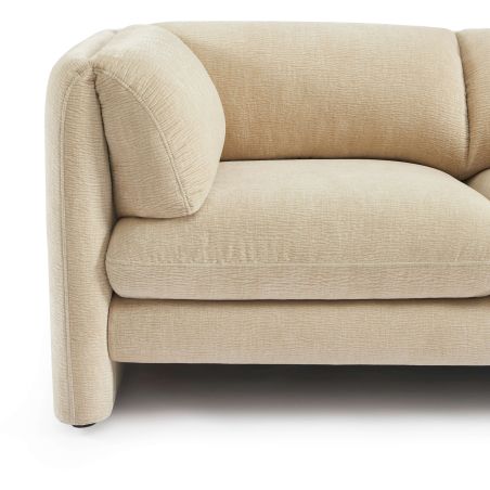 Canapé droit fixe NIKKI 2 places velours texturé beige