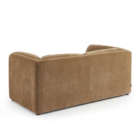 Canapé droit fixe NIKKI 2 places velours texturé marron