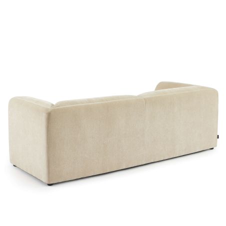 Canapé droit fixe NIKKI 3 places velours texturé beige