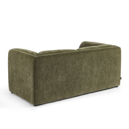 Canapé droit fixe NIKKI 2 places velours texturé vert