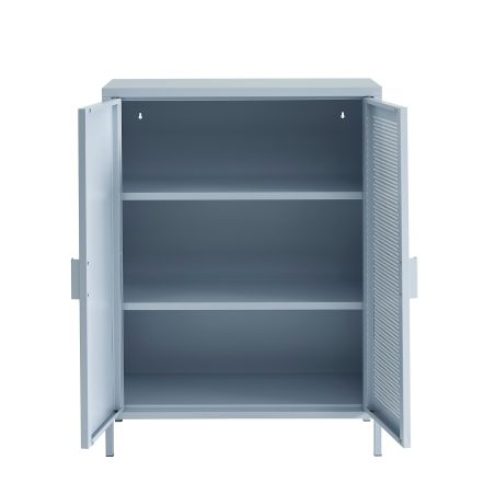 Buffet PANTONE métal gris bleu 2 portes 75cm