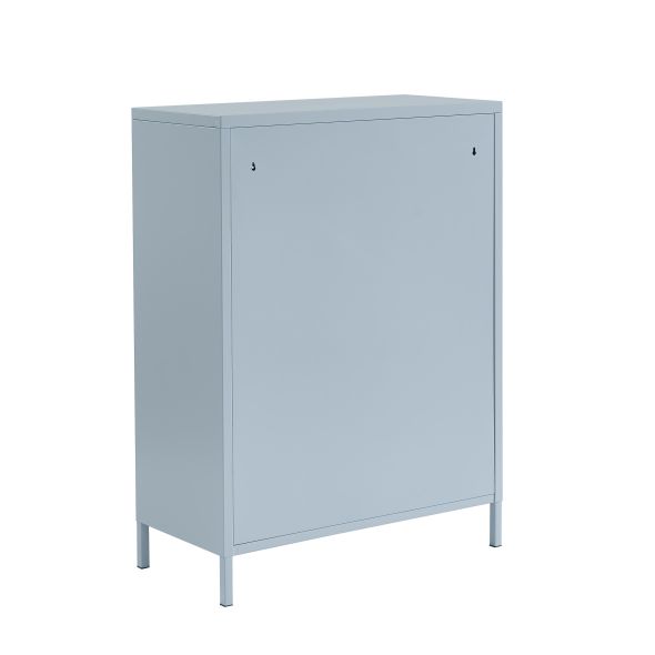 Buffet PANTONE métal gris bleu 2 portes 75cm