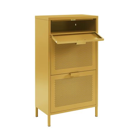 Meuble à chaussures PANTONE métal jaune moutarde 55cm