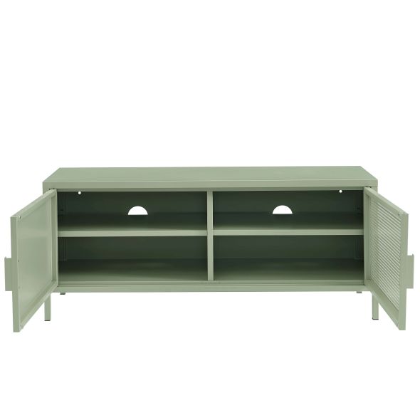 Meuble tv PANTONE métal vert amande 120cm