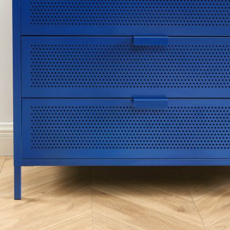 Commode PANTONE métal 4 tiroirs bleu électrique 80 cm