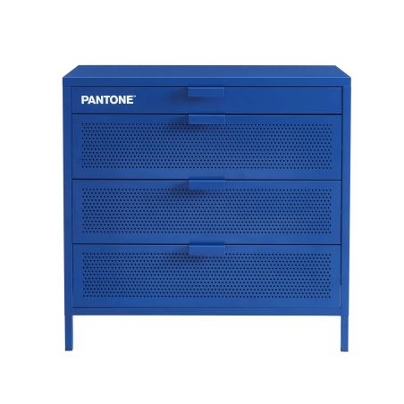 Commode PANTONE métal 4 tiroirs bleu électrique 80 cm