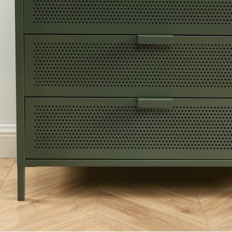 Commode PANTONE métal 4 tiroirs vert olive 80cm