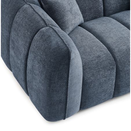 Canapé droit MATILDA 2 places tissu chenille bleu