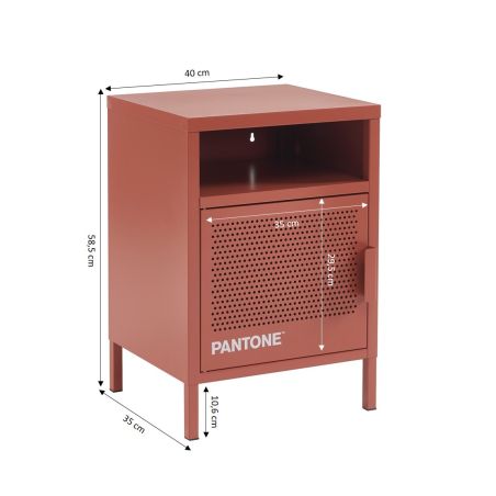 Table de chevet PANTONE métal terracotta 40cm
