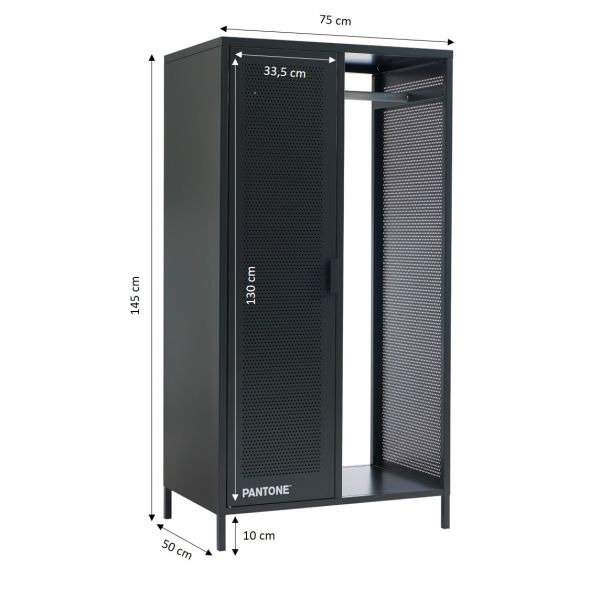 Vestiaire PANTONE métal gris anthracite avec penderie h145cm