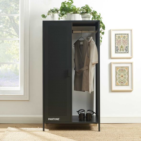 Vestiaire PANTONE métal gris anthracite avec penderie h145cm