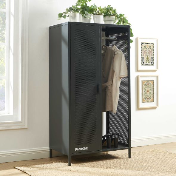 Vestiaire PANTONE métal gris anthracite avec penderie h145cm