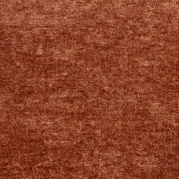 Fauteuil de table ABELIA chenille terracotta et pieds métal noir