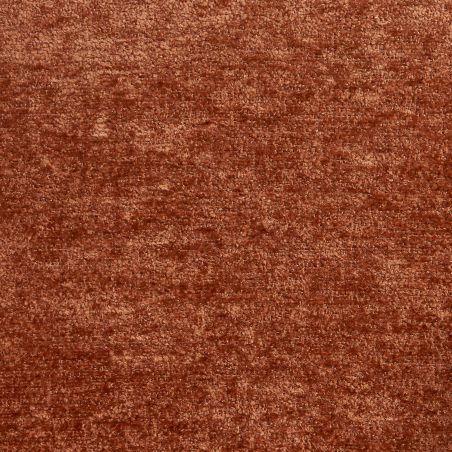 Fauteuil de table ABELIA chenille terracotta et pieds métal noir