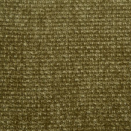 Fauteuil de table PAOLA tissu chenille vert pied chêne massif