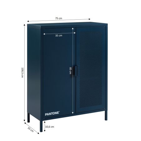 Buffet PANTONE métal bleu nuit 2 portes 75cm