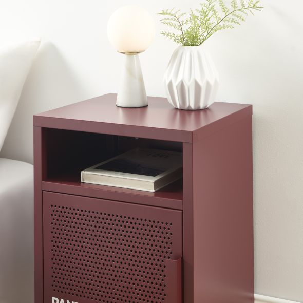 Table de chevet PANTONE métal bordeaux 40cm