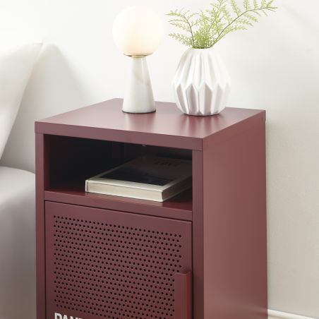 Table de chevet PANTONE métal bordeaux 40cm