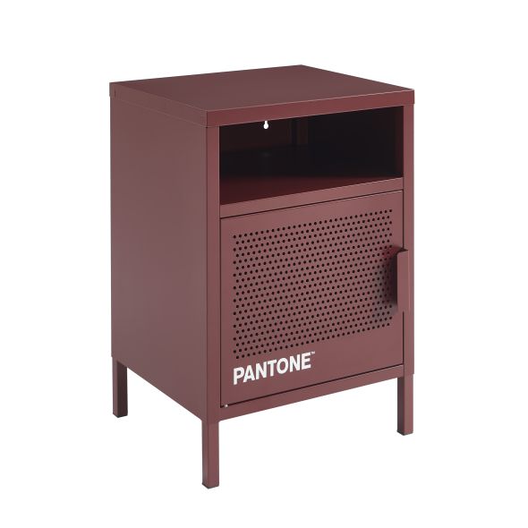 Table de chevet PANTONE métal bordeaux 40cm