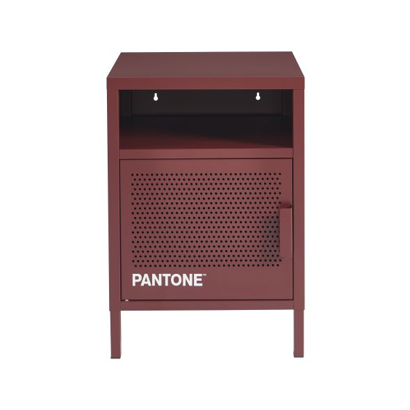 Table de chevet PANTONE métal bordeaux 40cm