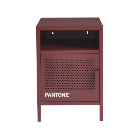 Table de chevet PANTONE métal bordeaux 40cm