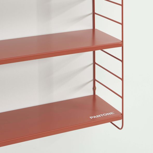 Etagère murale 3 niveaux PANTONE métal terracotta 60,5x20cm