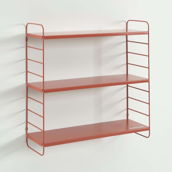 Etagère murale 3 niveaux PANTONE métal terracotta 60,5x20cm