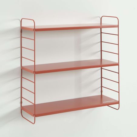 Etagère murale 3 niveaux PANTONE métal terracotta 60,5x20cm