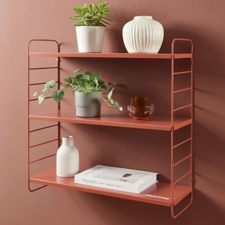 Etagère murale 3 niveaux PANTONE métal terracotta 60,5x20cm