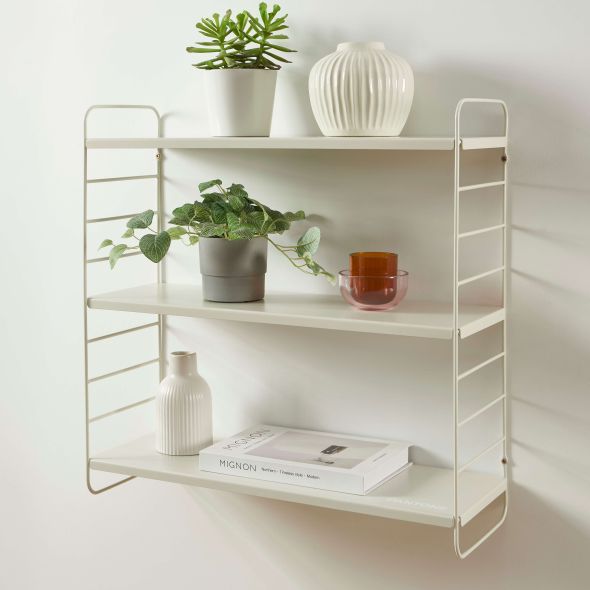 Etagère murale 3 niveaux PANTONE métal beige sable 60,5x20cm