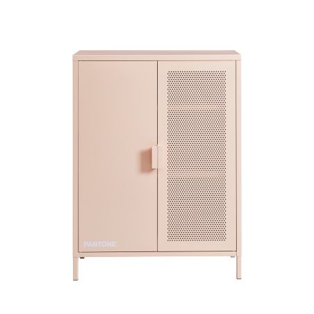 Buffet PANTONE métal rose blush 2 portes 75cm