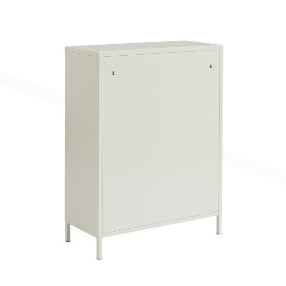 Buffet PANTONE métal beige sable 2 portes 75cm