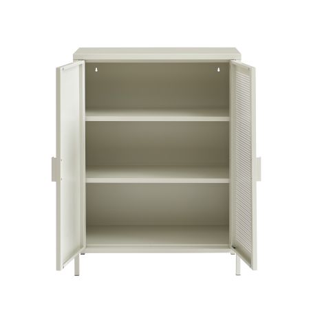 Buffet PANTONE métal beige sable 2 portes 75cm