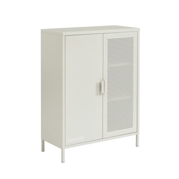 Buffet PANTONE métal beige sable 2 portes 75cm