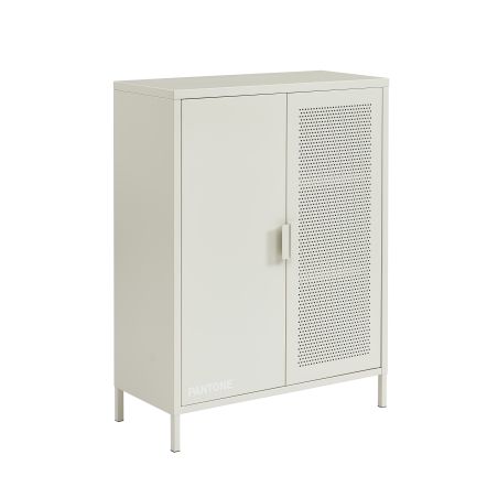 Buffet PANTONE métal beige sable 2 portes 75cm