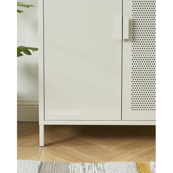 Buffet PANTONE métal beige sable 2 portes 75cm
