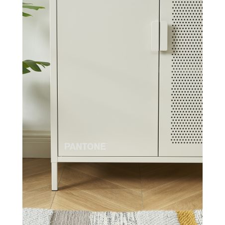 Buffet PANTONE métal beige sable 2 portes 75cm