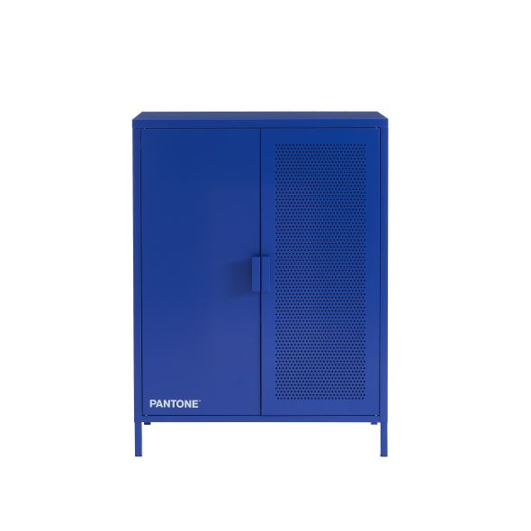 Buffet PANTONE métal bleu électrique 2 portes 75cm