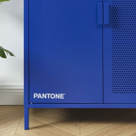 Buffet PANTONE métal bleu électrique 2 portes 75cm